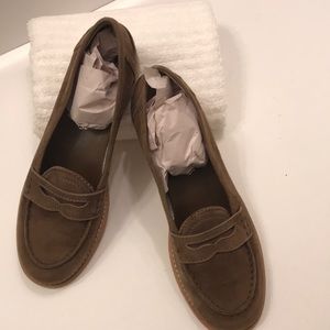 Tods Brown Suede Penny Loafers